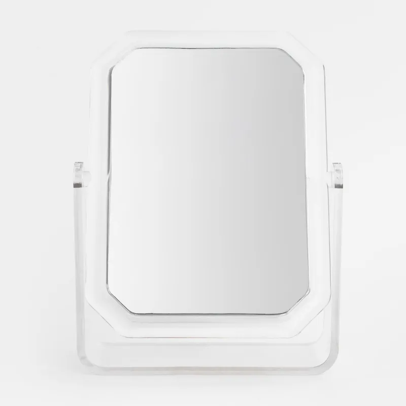 Зеркало настольное, 19x14/15x10 см, двустороннее, пластик, прямоугольное, Messa, image-1