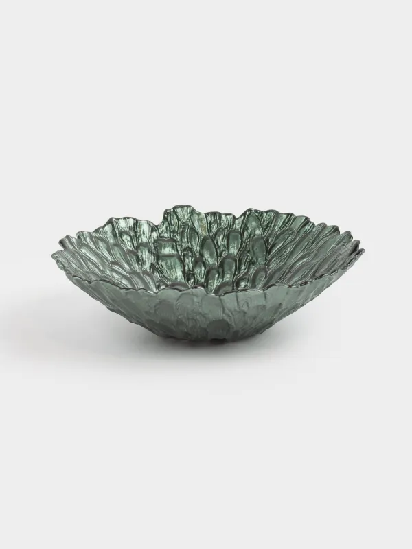 Ваза для фруктов, 23х6 см, стекло Р, зеленая, Pion color, image-0