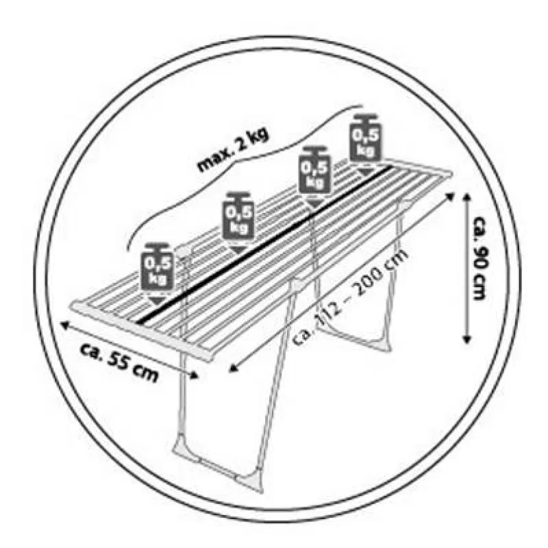 Сушилка для белья напольная, 200х55 см, раздвижная, металл, бежевая, Compact, image-6