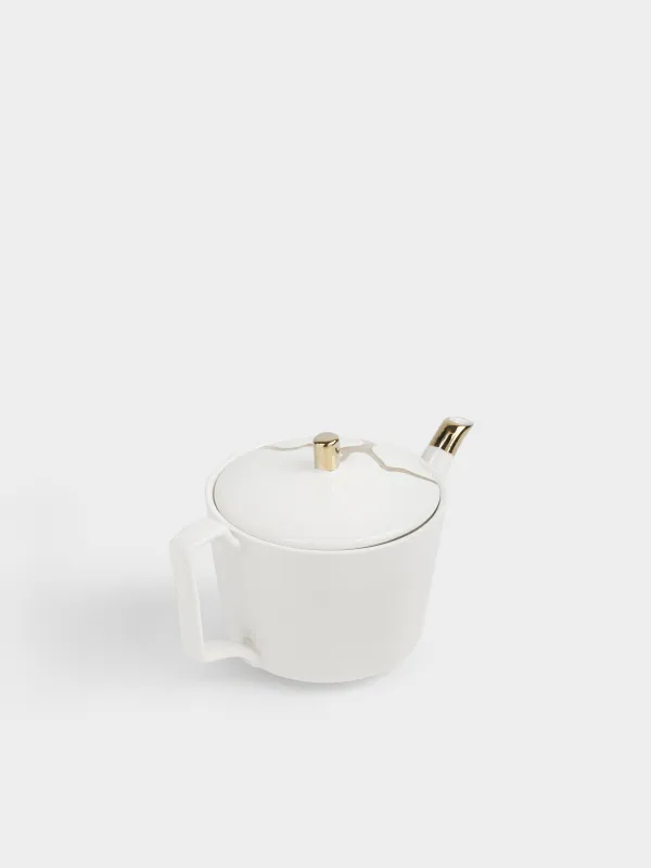 Чайник заварочный, 700 мл, фарфор N, бело-золотистый, Кинцуги, Revival, image-1