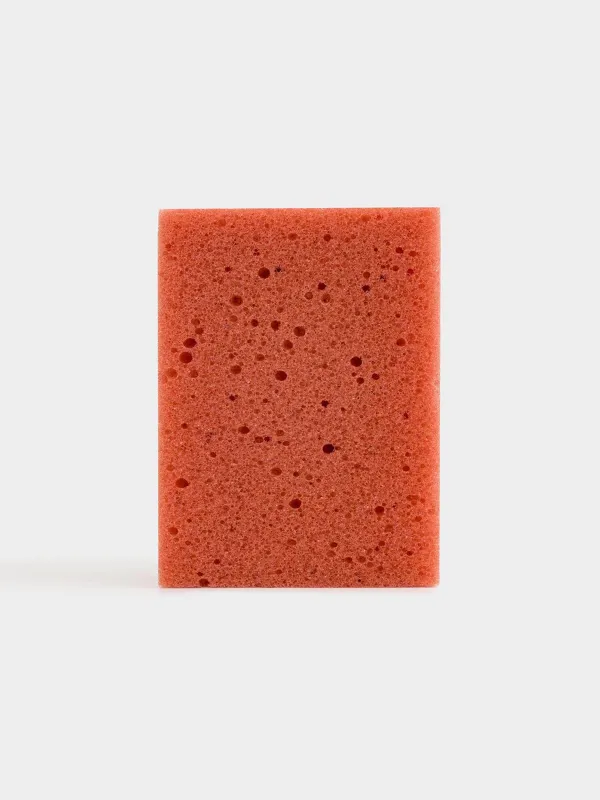 Губка для мытья посуды, 10x7 см, 4 шт, поролон/абразив, коричнево-серая, Clean, image-2