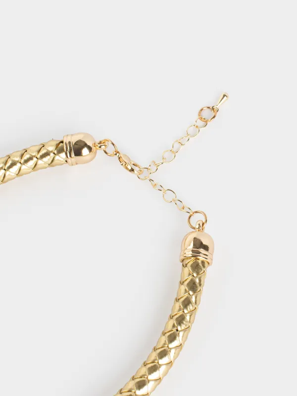 Ошейник для животных, 27/35 см, декоративный, полиуретан/металл, золотистый, Golden pet, image-4