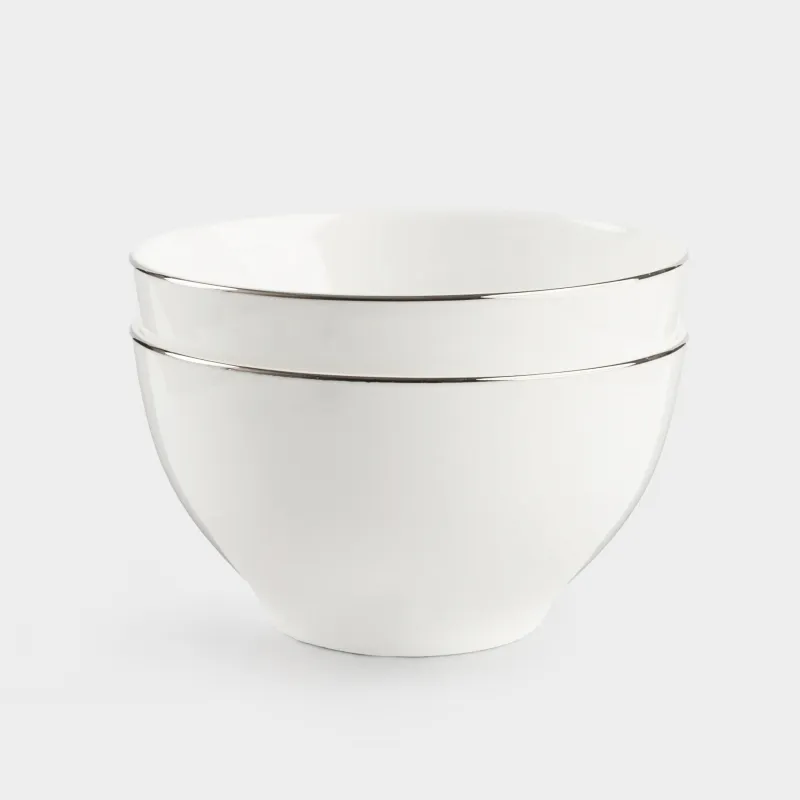 Пиала, 12х6 см, 2 шт, фарфор F, белая, Ideal silver