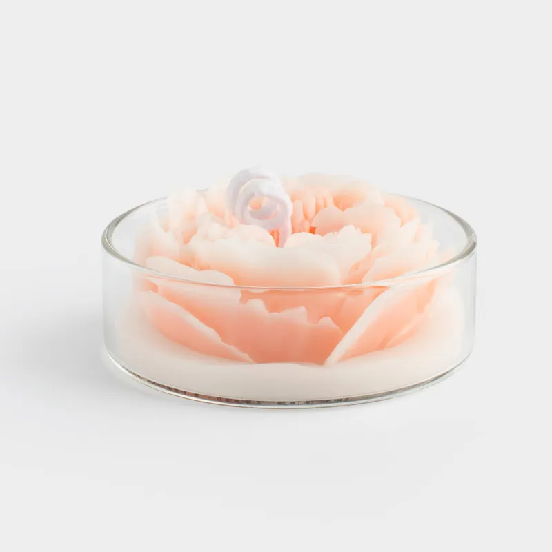 Свеча, 7 см, в подсвечнике, стекло, Цветок, Rose, image-0