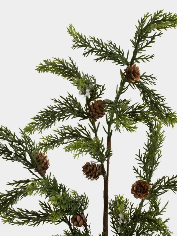 Ветка декоративная, 70 см, Хвоя с шишками, Conifer decor, image-2