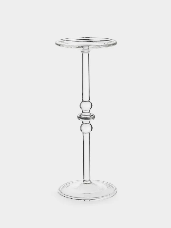 Подсвечник, 21 см, для одной свечи, на ножке, стекло, Clear, image-0