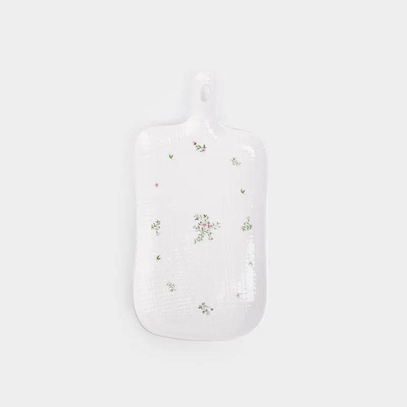 Блюдо сервировочное, 16х31 см, с ручкой, Нежные цветы, El floria