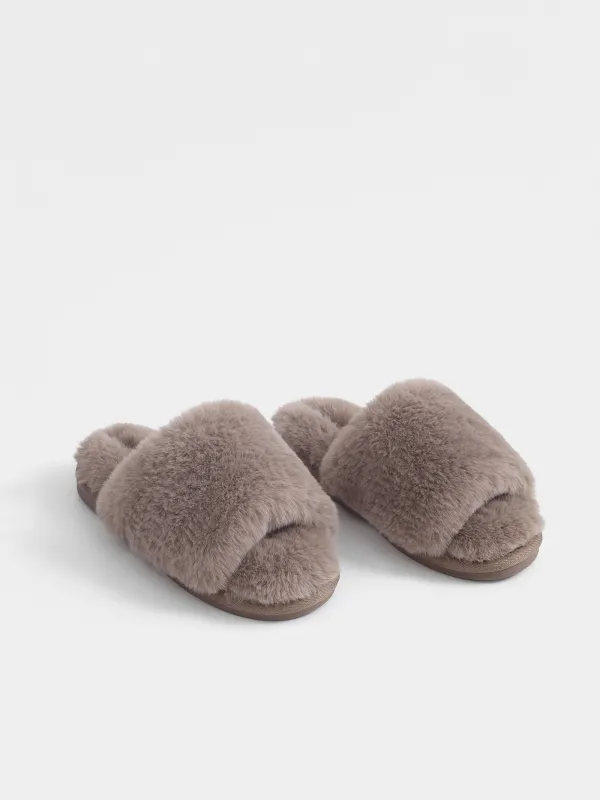 Тапочки домашние, коричневые, Tape, image-4