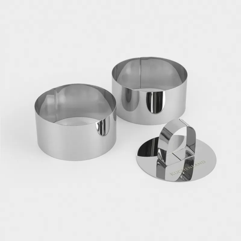 Форма для салата и гарнира, 8 см, 2 шт, с прессом, сталь, Круг, Classic