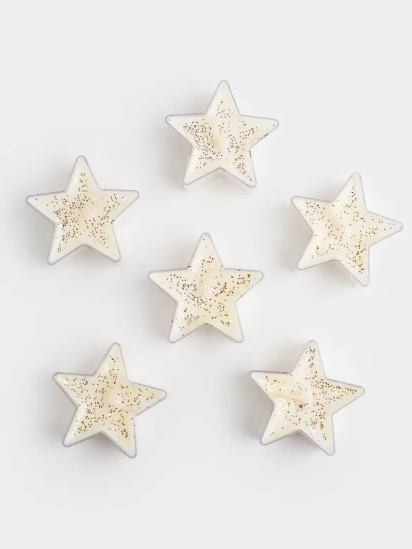 Свеча ароматическая, 5 см, 6 шт, Sweet almond macaroon, Звезда, Star candle, image-2