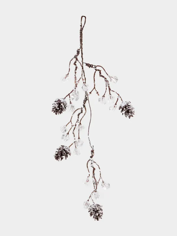 Украшение декоративное, 35 см, подвесное, акрил/пластик, Шишки с кристаллами, Crystal sparkle, image-0