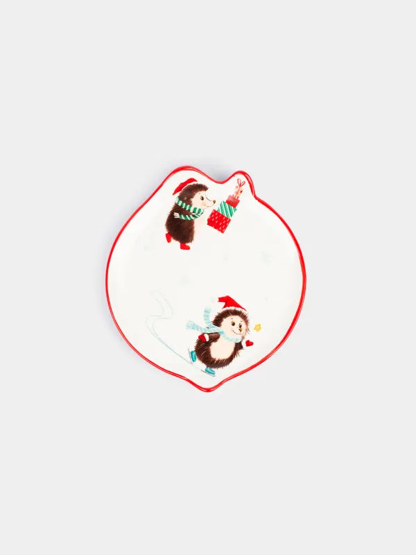 Тарелка закусочная, 21 см, Ежи с подарками, Hedgehog christmas, image-0
