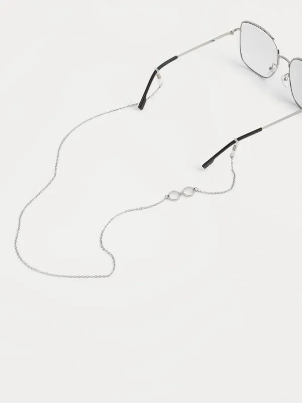 Цепочка для очков, 75 см, с подвеской, металл, серебристая, Skye, image-3