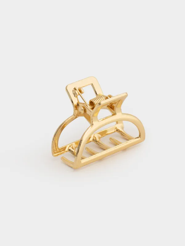 Заколка для волос, 3 см, металл, золотистая, Крабик, Fantastic gold, image-0