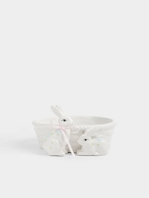 Конфетница, 19х10 см, Кролики с корзиной, Rabbit bloome, image-0