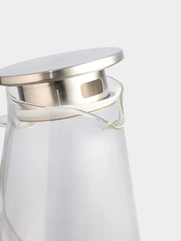 Кувшин, 1,7 л, с крышкой фильтром, стекло Б/сталь, Clear, image-4