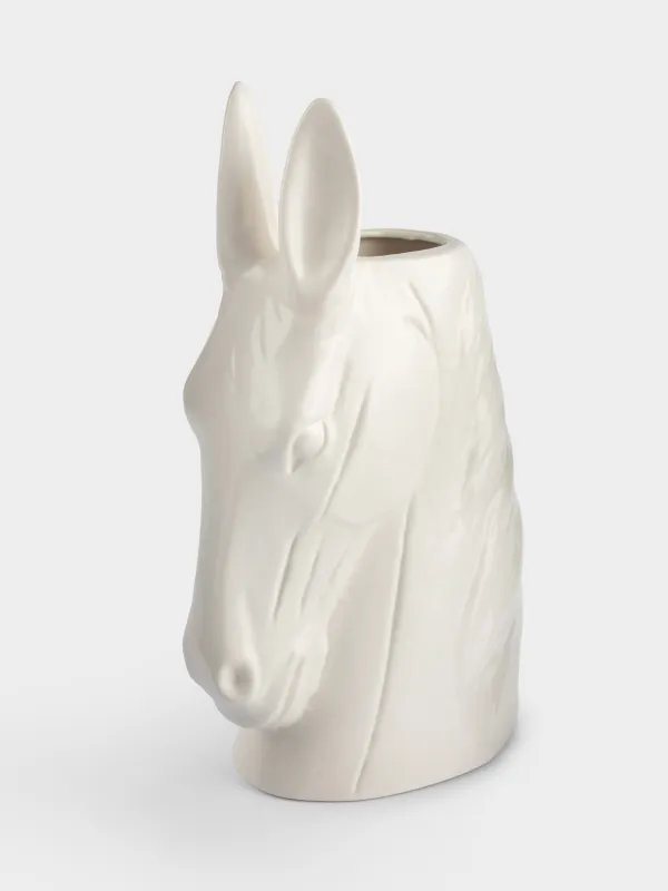 Ваза для цветов, 25 см, фарфор P, Horse white, image-0