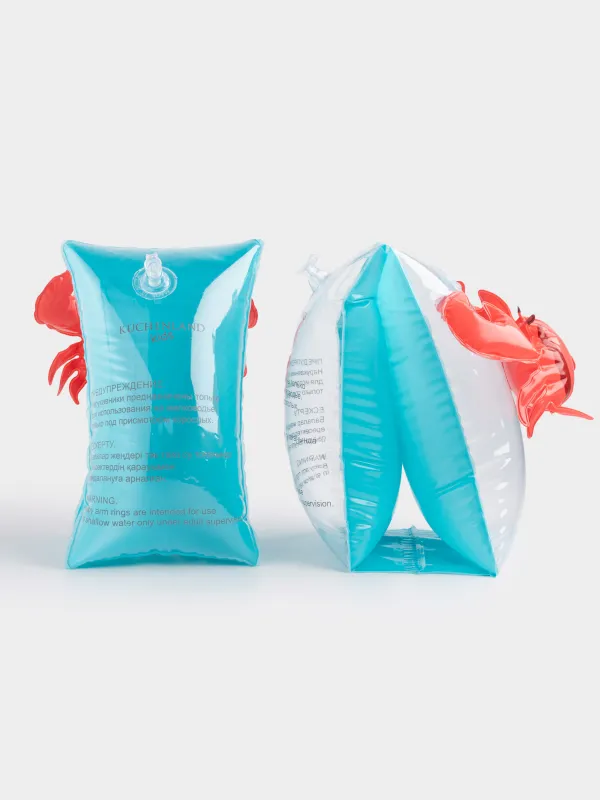 Нарукавники детские, 20х16 см, надувные, ПВХ, красно-глубые, Краб, Aquatic game, image-1