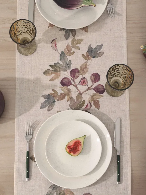 Дорожка настольная, 40х160 см, Инжиры на ветках, Fruits garden, image-6
