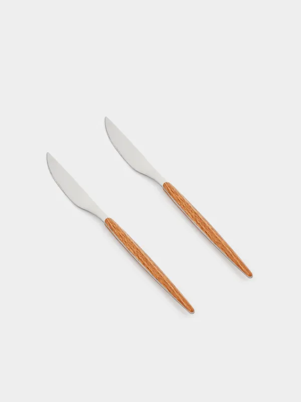 Нож столовый, 2 шт, сталь/пластик, коричневый, Oslo, image-0