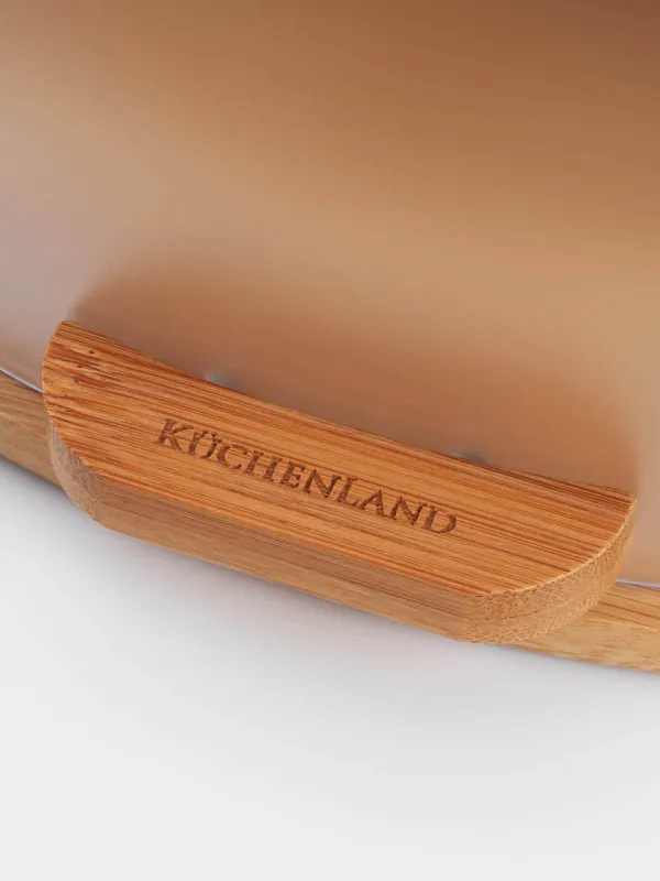 Хлебница, 44х28х15 см, пластик/бамбук, овальная, черная, Black style, image-4