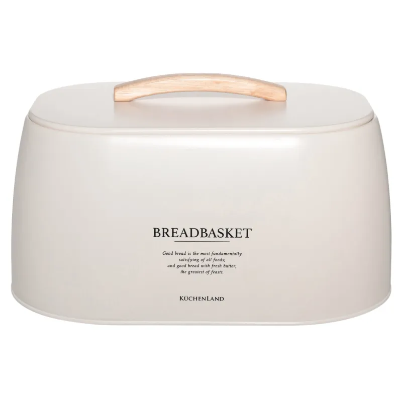 Хлебница, 33х23х18 см, металл/дерево, овальная, молочная, Course, image-0