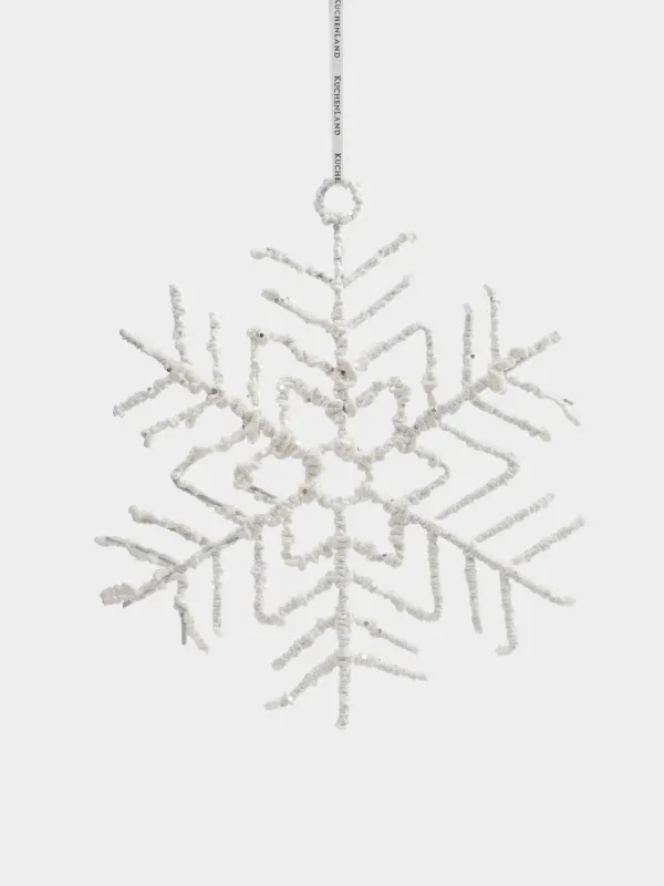 Украшение декоративное, 25x28 см, пластик/металл, серебристое, Снежинка, Figure sparkle, image-0