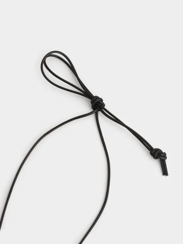 Цепочка-шнурок, 1 м, с подвеской, нейлон/металл, серебристая, Jewelry, image-2