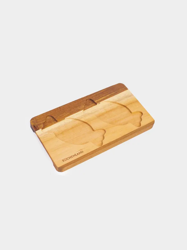 Набор для закусок, 2 пр, фарфор/дерево, Noble tree, image-3