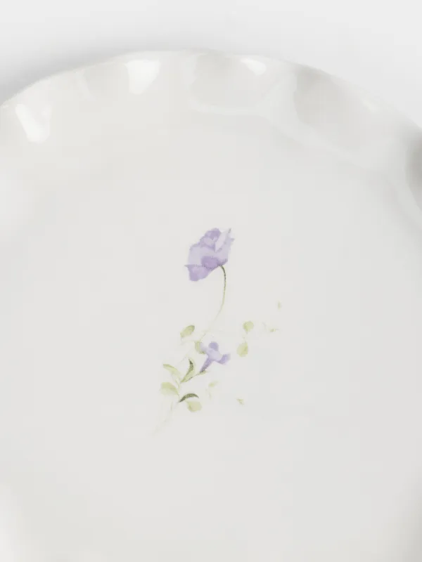 Тарелка закусочная, 19 см, керамика D, белая, Полевой цветок, Crumple flower, image-2