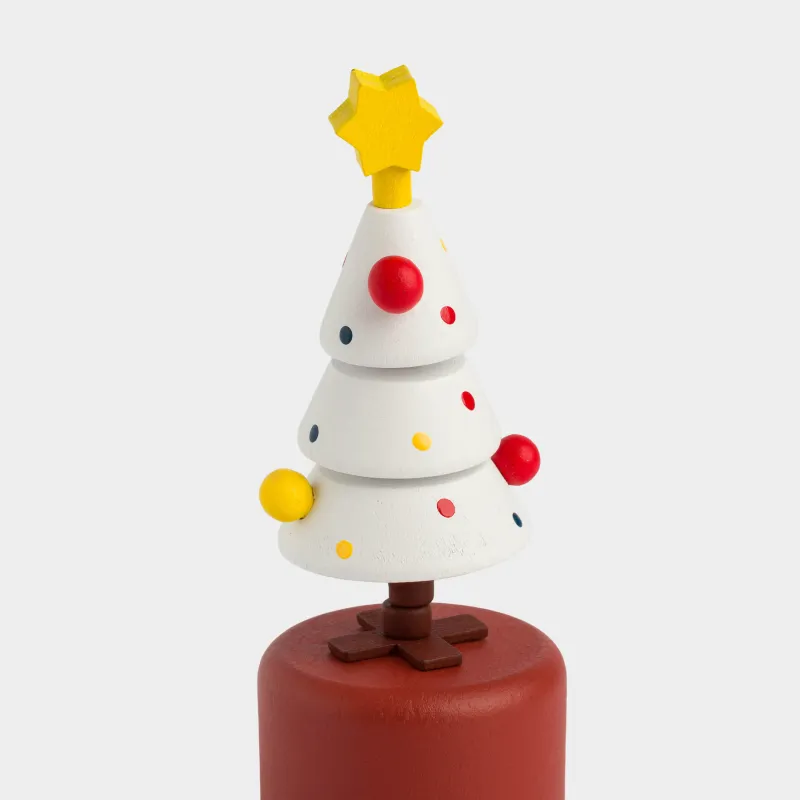 Игрушка, 12 см, дергунчик, дерево, бело-красная, Елка, Christmas, image-2