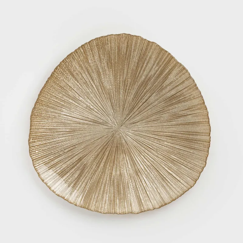 Тарелка обеденная, 28 см, стекло, шампань, Angle