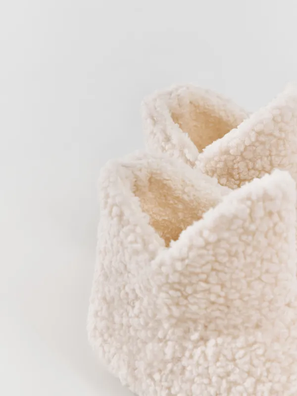 Тапочки женские, домашние, высокие, шерпа, молочные, Cozy winter, image-2