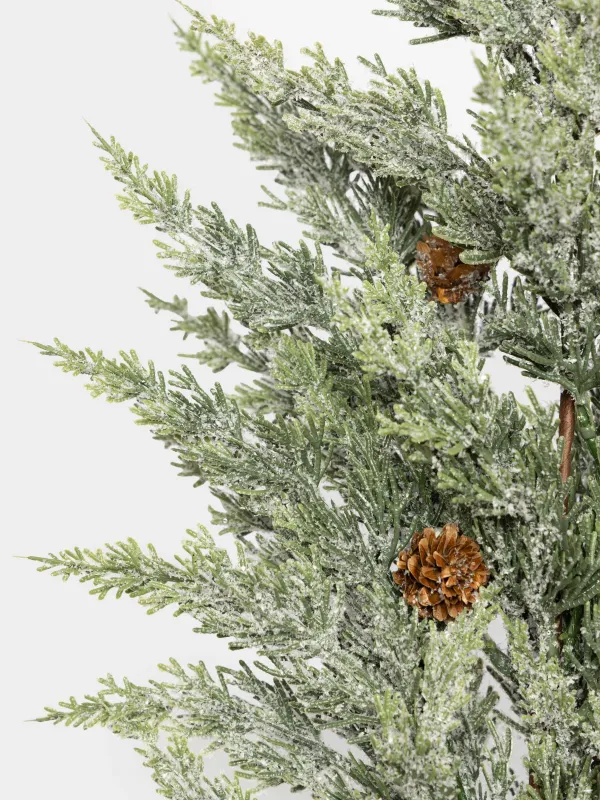 Ветка декоративная, 62 см, Серебристые ветви с шишками, Conifer decor, image-1