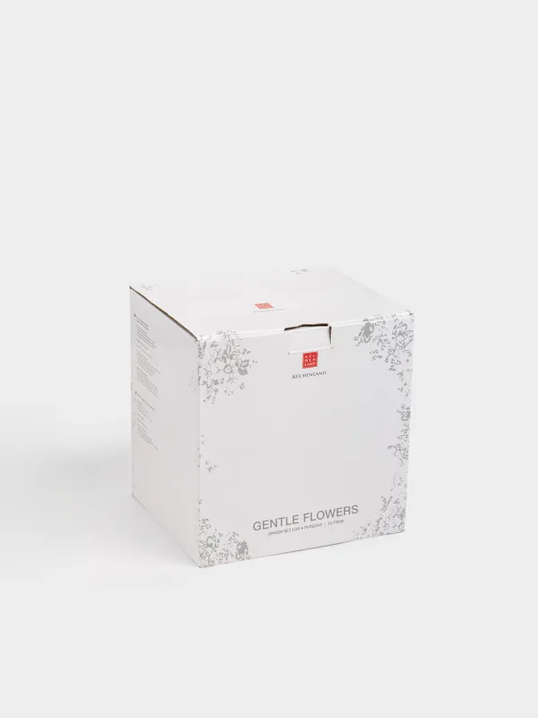 Сервиз обеденный, 6 перс, 18 пр, фарфор P, белый, Серые цветы, Gentle flowers, image-7