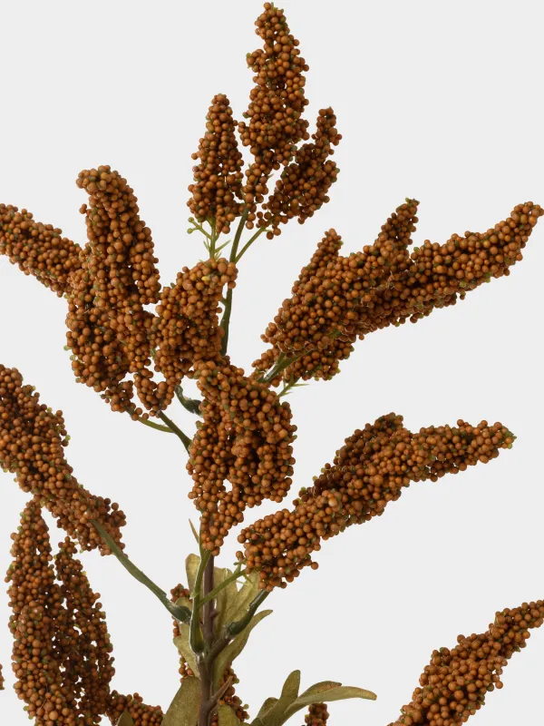 Ветка декоративная, 81 см, пластик/пенопласт, Оранжевое сорго, Slight frost decor, image-2