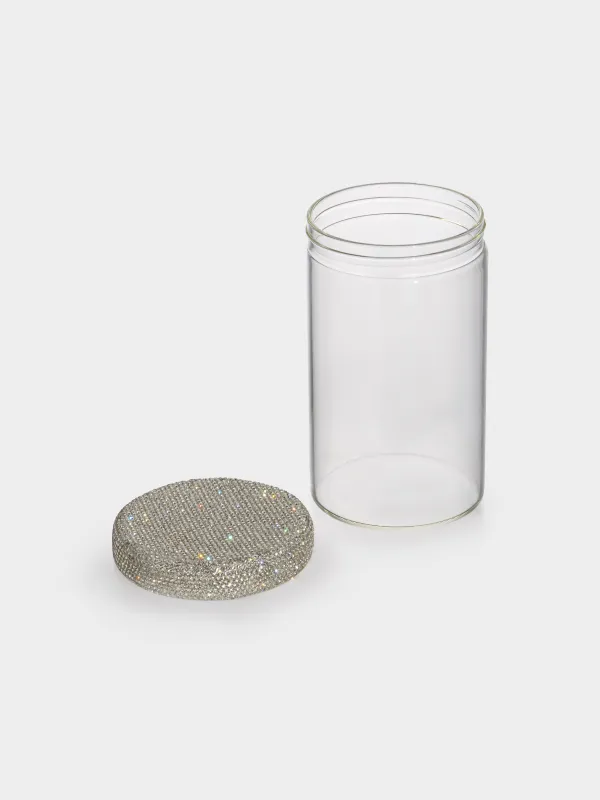 Емкость для хранения, 9х17 см, 900 мл, стекло Б/стразы, Crystal shine, image-1