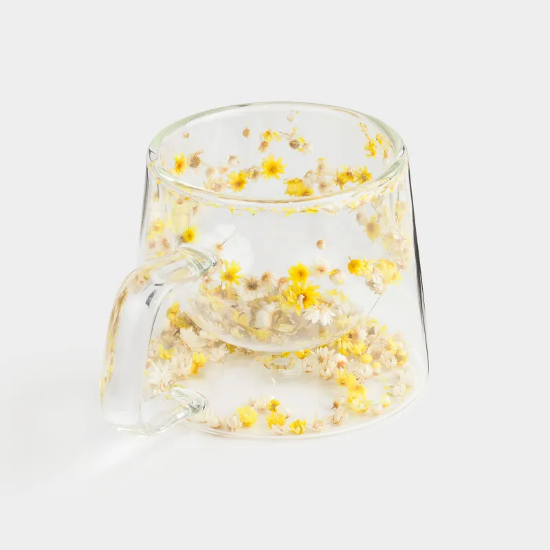Кружка, 200 мл, стекло Б, с сухоцветами внутри, Air decor, image-1