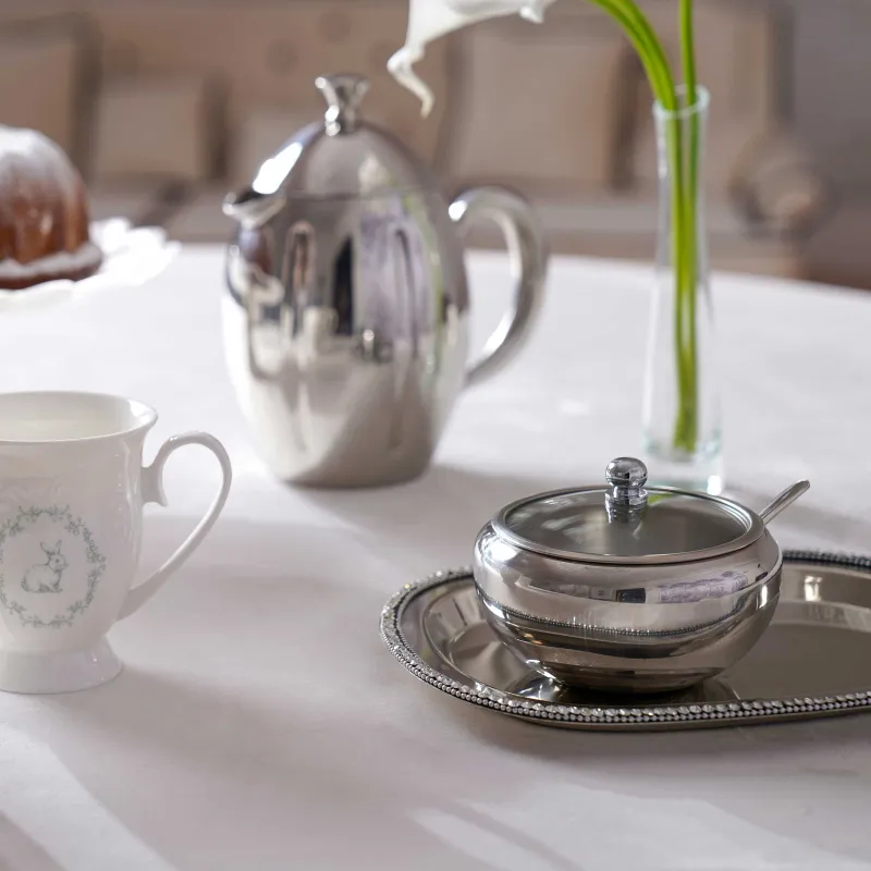 Сахарница, 9 см, 500 мл, с ложкой, сталь, Elegance, image-4