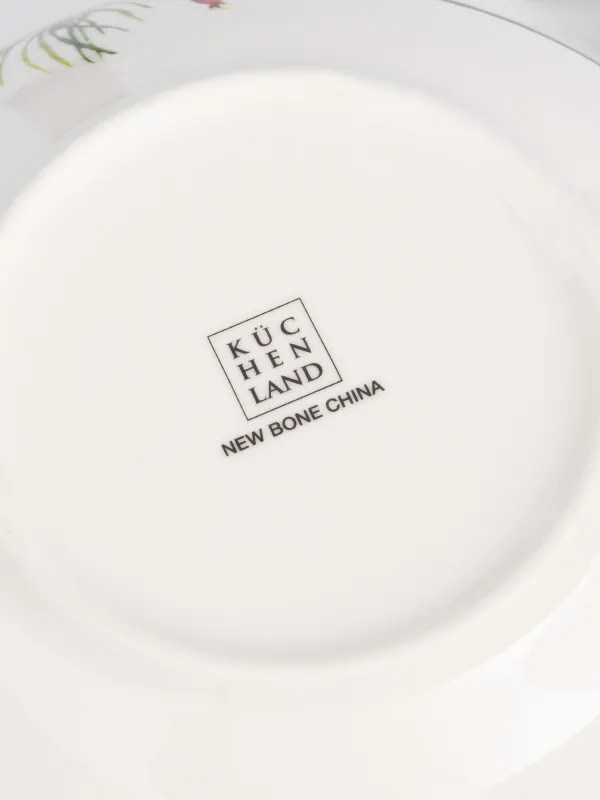 Салатник, 21х11 см, 1,8 л, фарфор N, белый, с золотистым кантом, Гранаты и апельсин, Christmas miracle, image-4