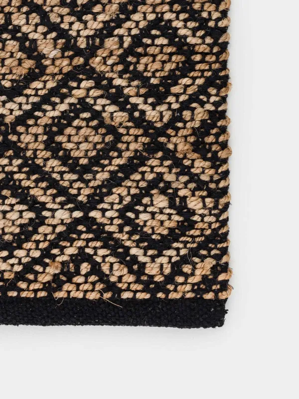 Коврик, 60х100 см, джут/хлопок, песочный/черный, Ромбы, Jute, image-3