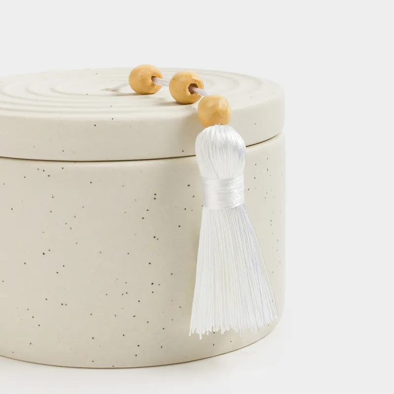 Свеча ароматическая, 7 см, в подсвечнике, с кисточкой, керамика, Coconut Milk, Delicia, image-5