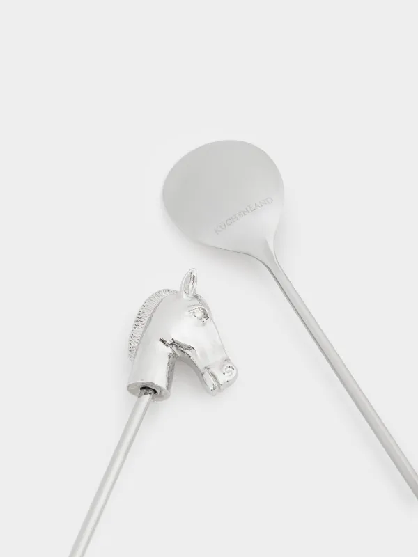 Ложка десертная, 15 см, 2 шт, сталь, Лошадь, Horse silver, image-2