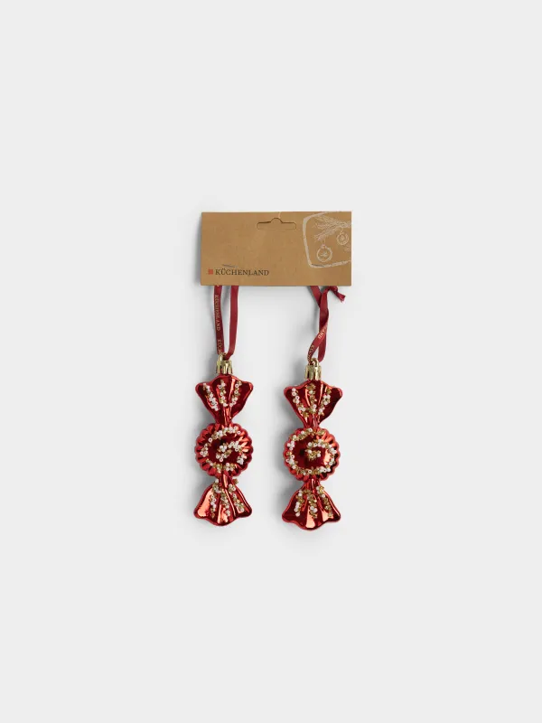 Игрушка елочная, 10 см, 2 шт, Конфета, Figure sparkle, image-2