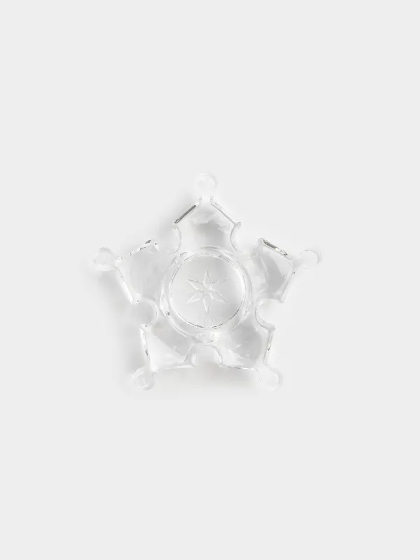 Подсвечник, 11x3 см, для чайной свечи, стекло, Снежинка, Snowfall, image-1