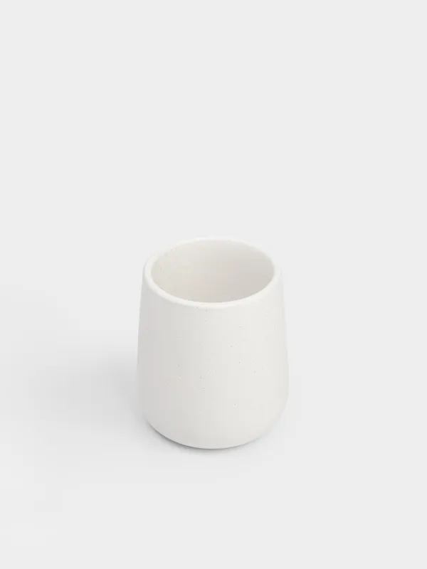 Стакан для ванной комнаты, 10 см, фарфор P, белый, в крапинку, Delicia, image-1