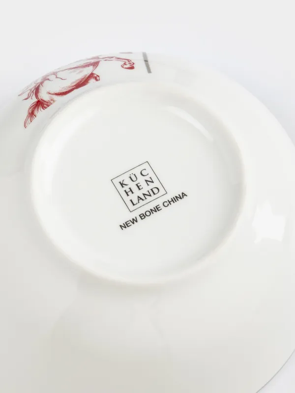 Салатник, 15x6 см, 500 мл, фарфор N, белый, с серебристым кантом, Лошадь, Kairon horse, image-5