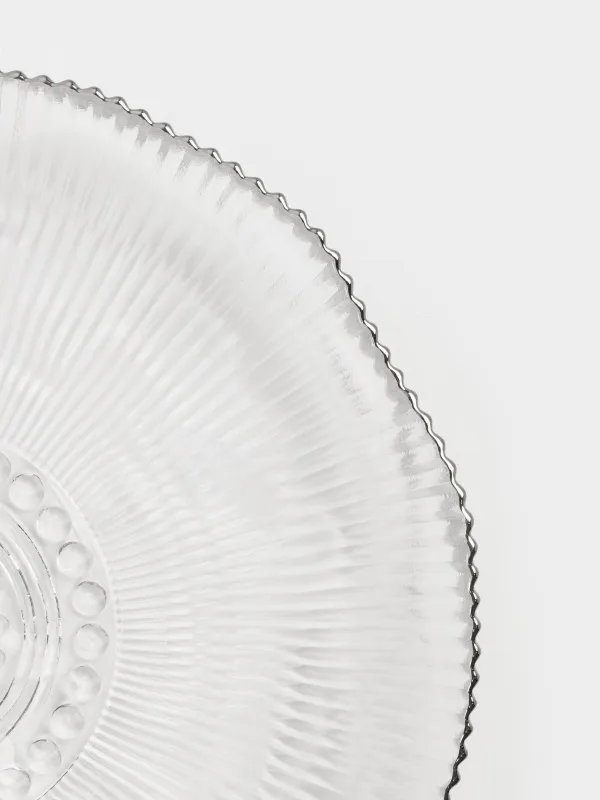 Тарелка закусочная, 21 см, стекло Р, с серебристым кантом, Argos silver, image-2