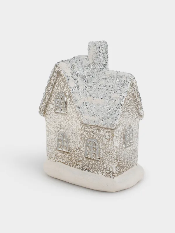 Статуэтка с подсветкой, 14х18 см, стекло, шампань, Домик, Snow sparks, image-3
