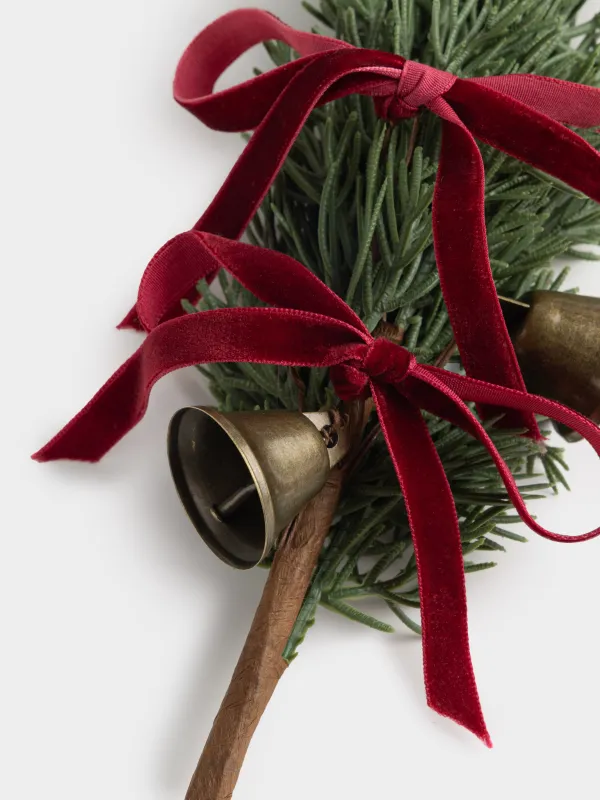 Ветка декоративная, 26 см, Ель с колокольчиками, Conifer decor, image-1